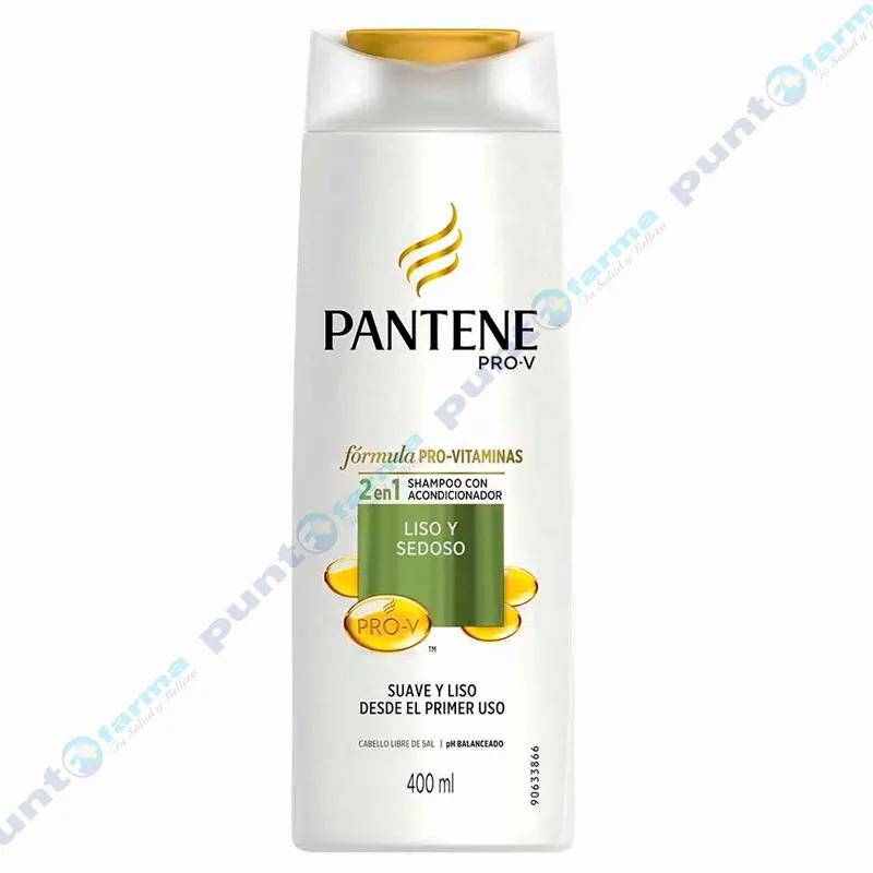 Shampoo con Acondicionador Liso y Sedoso 2en1 Pantene Pro V - Cont.400 mL