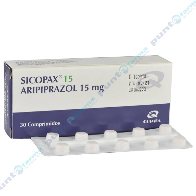 Sicopax Aripripazol 15mg - Caja de 30 comprimidos