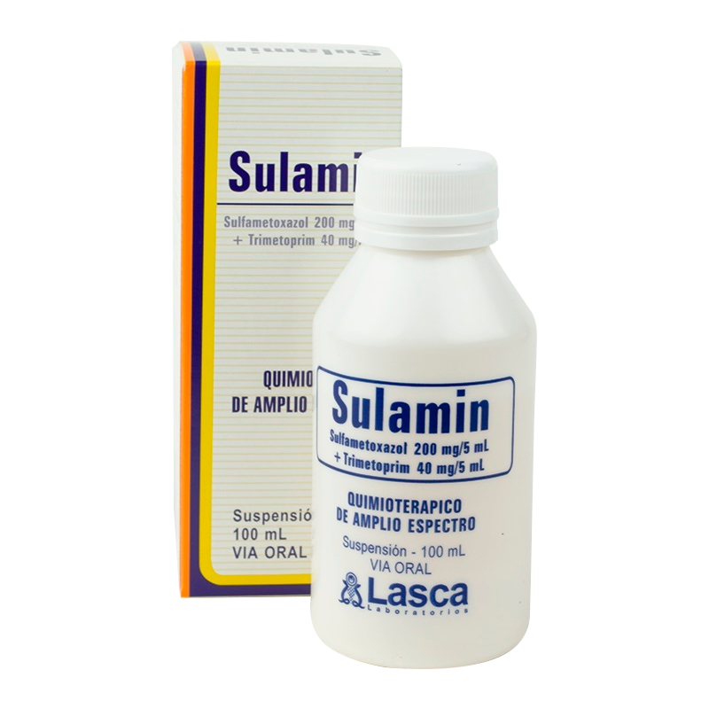 Sulamin Sulfametoxazol 200 mg/5 mL Fco de 100 mL Punto Farma Sulamin Sulfametoxazol 200 mg/5 mL Fco de 100 mL Punto Farma