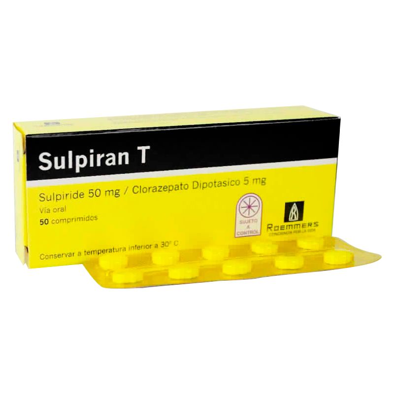 Sulpiran T Sulpiride 50 mg Caja de 50 comprimidos Punto Farma