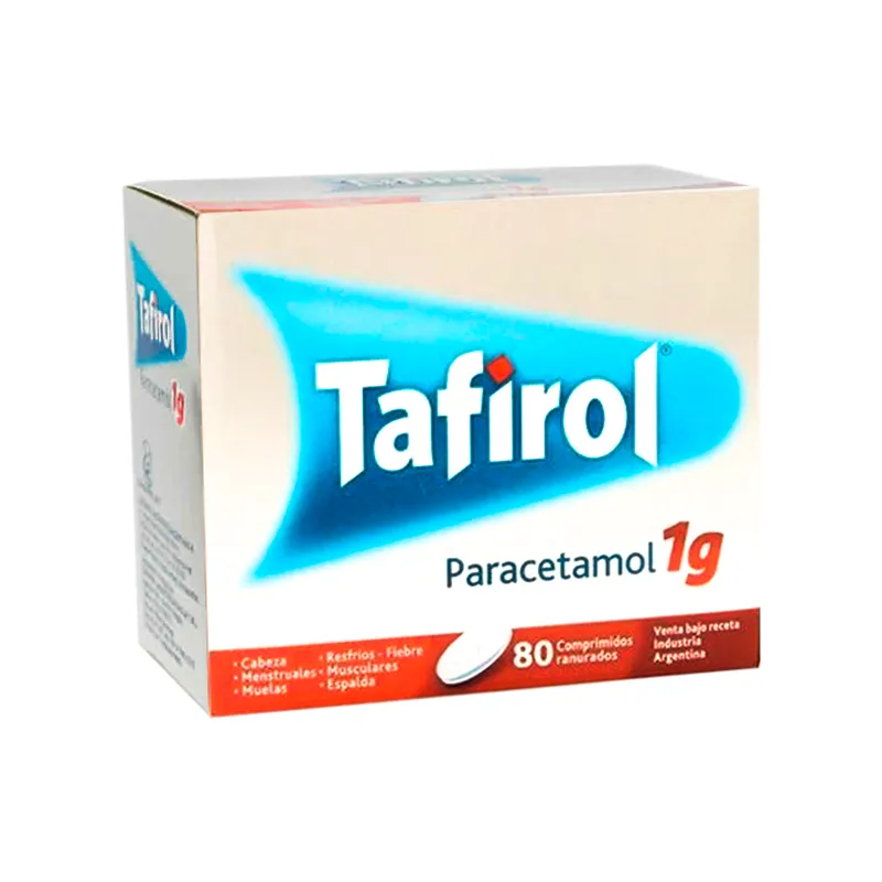 Tafirol Paracetamol 1g - Caja de 80 comprimidos ranurados