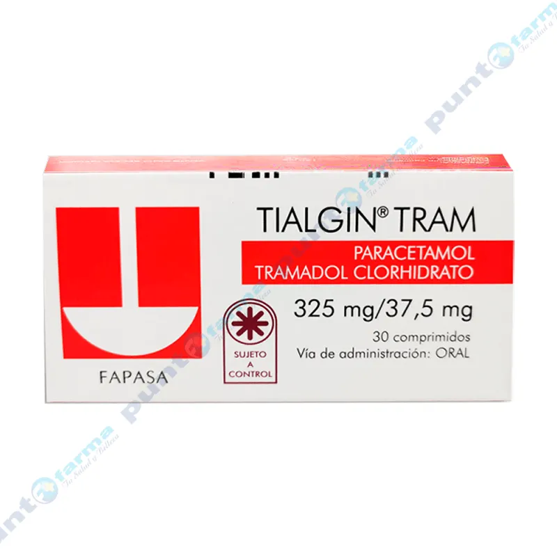 Tialgin Tram Parectamol 325g/ Tramadol 37,5 mg - Caja de 30 comprimidos