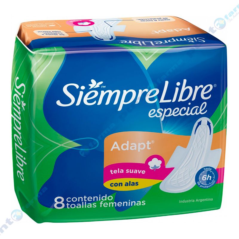 Toallas Femeninas Especial Adapt con Alas Siempre Libre con toalla femenina Toallas Femeninas Especial Adapt con Alas Siempre Libre