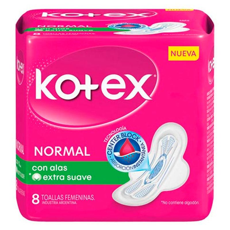 Toallas Femeninas Normal Kotex con toalla femenina Toallas Femeninas Normal Kotex