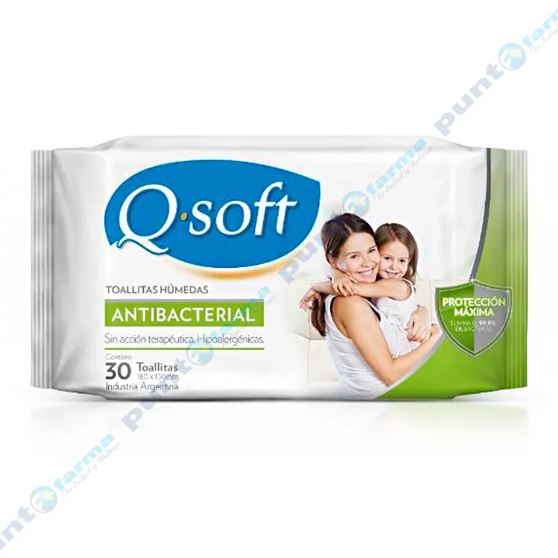 Toallitas Húmedas Antibacterial Q.soft - Cont. 30 unidades