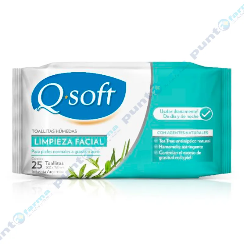 Toallitas Húmedas Limpieza Facial Q. Soft - Cont 25 unidades