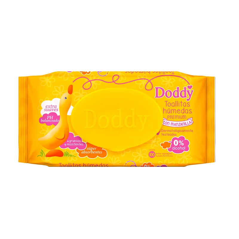 Toallitas Húmedas Premium con Manzanilla Doddy - Cont 100 unidades