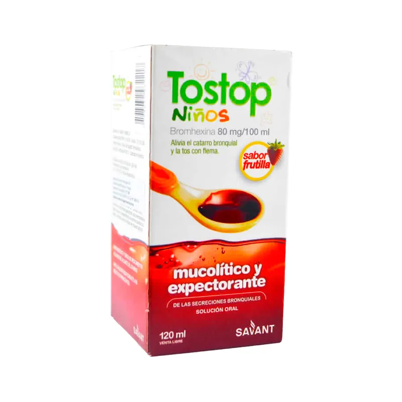 Tostop Niños Bromhexina 80mg/100ml - sabor frutilla 120ml