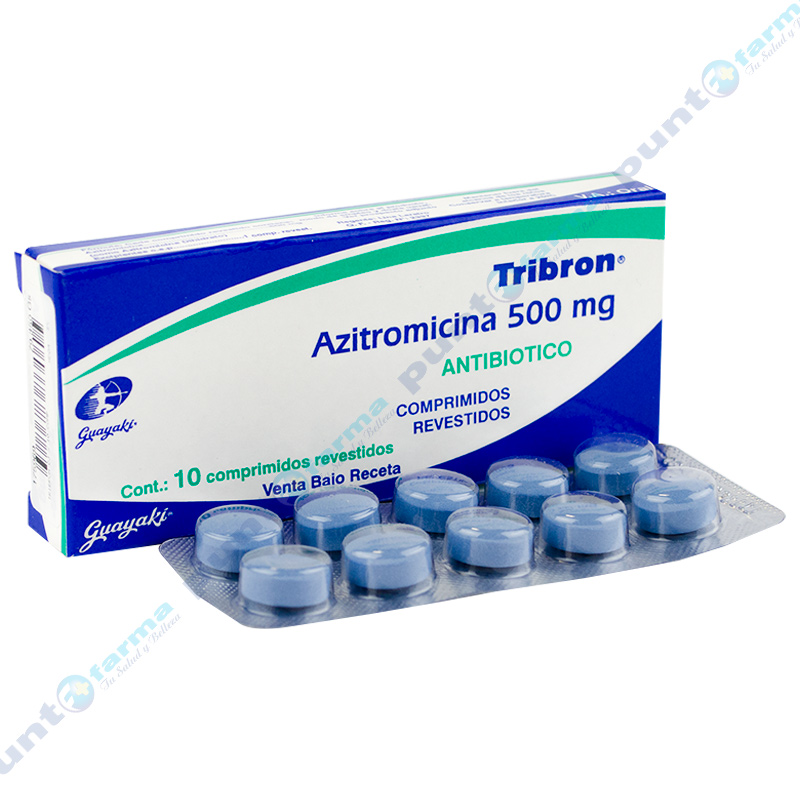 Tribron Azitromicina 500mg - Caja de 10 comprimidos revestidos | Punto Farma