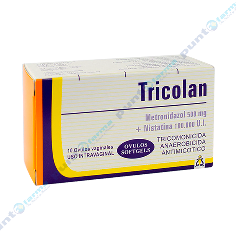 Tricolan Metronidazol 500 mg - Caja de 10 ovulos vaginales | Punto Farma