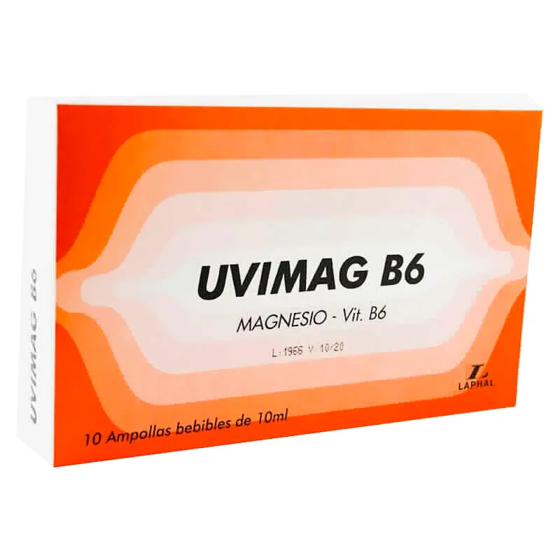 Uvimag Magnesio Vitamina B6 - Cont 10 ampollas bebibles de 10 mL