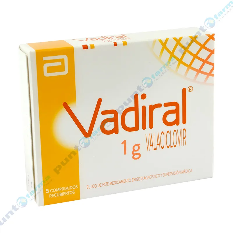 Vadiral 1g Valaciclovir - Caja de 5 comprimidos recubiertos