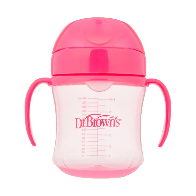 Vaso con Asas Color Rosa Dr Brown's - 180 mL