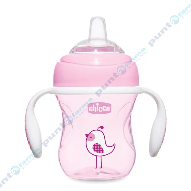 Vaso de Transición Rosa 4M+ Chicco - Capacidad 200 mL