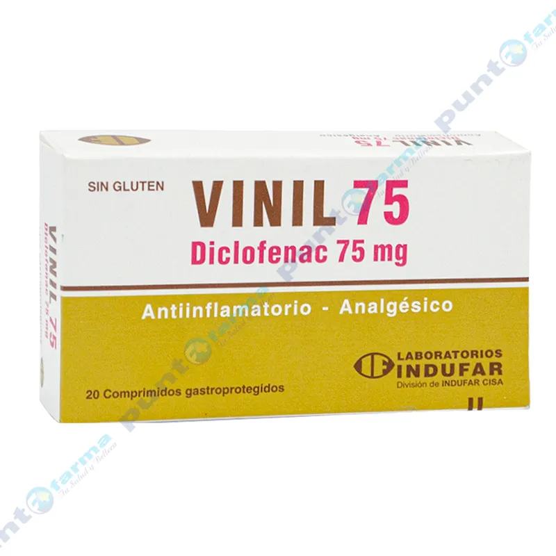 Vinil Diclofenac 75 mg  - Contiene 20 comprimidos.