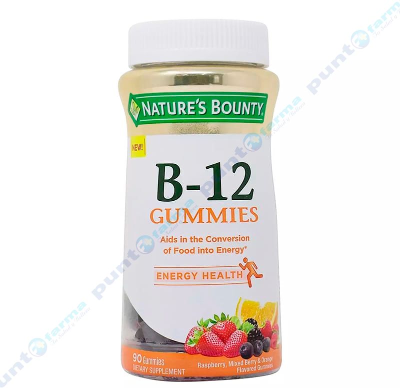 Vitamina B12 500mg Nature’s Bounty Frasco de 90 unidades Gummies Punto Farma