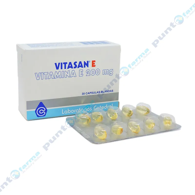 Vitasan E Vitamina E 200 g - Caja de 30 cápsulas blandas