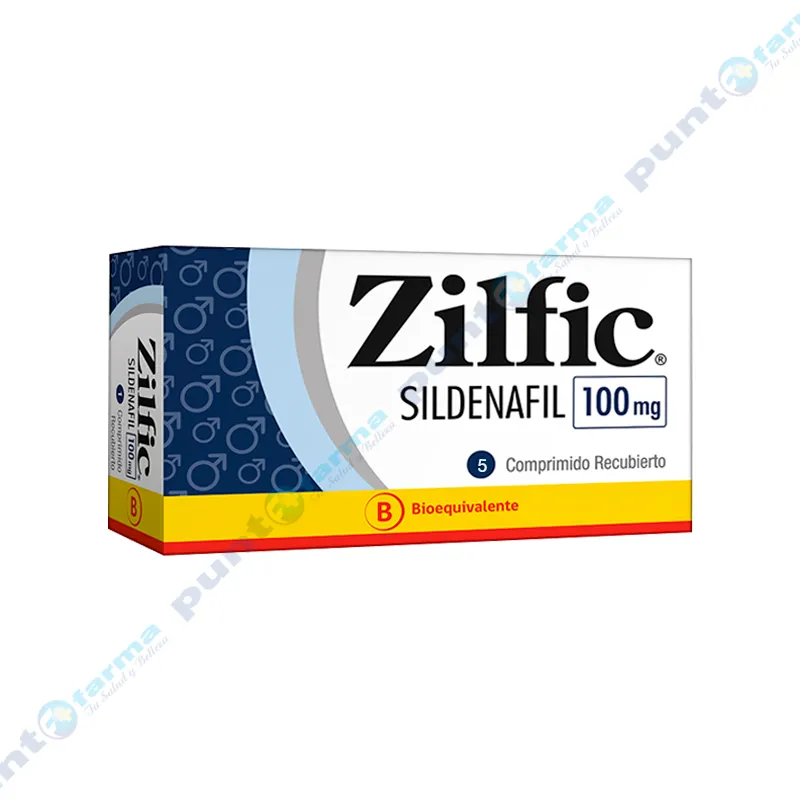 Zilfic Sildenafil Mintlab 100mg - Caja de 5 comprimidos recubiertos.
