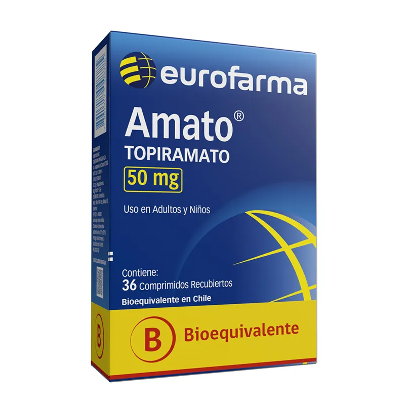 Amato Topiramato 50 mg - Cont. 36 Comprimidos Recubiertos