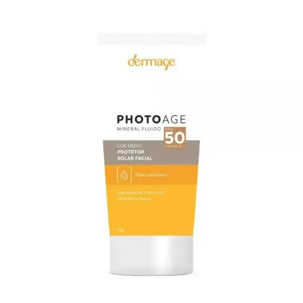 Protector Solar Facial Mineral Fluid FPS 50 Light Dermage - Cont.50 gr