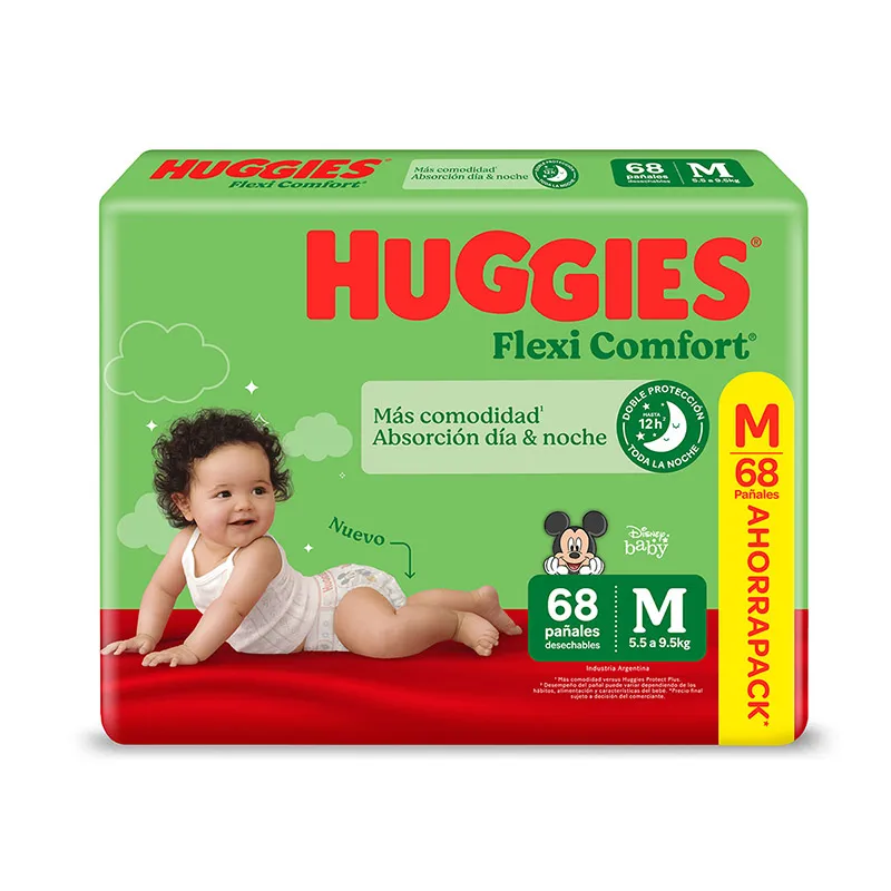 Pañal Huggies Flexi Comfort Mediano - Cont.68 unidades