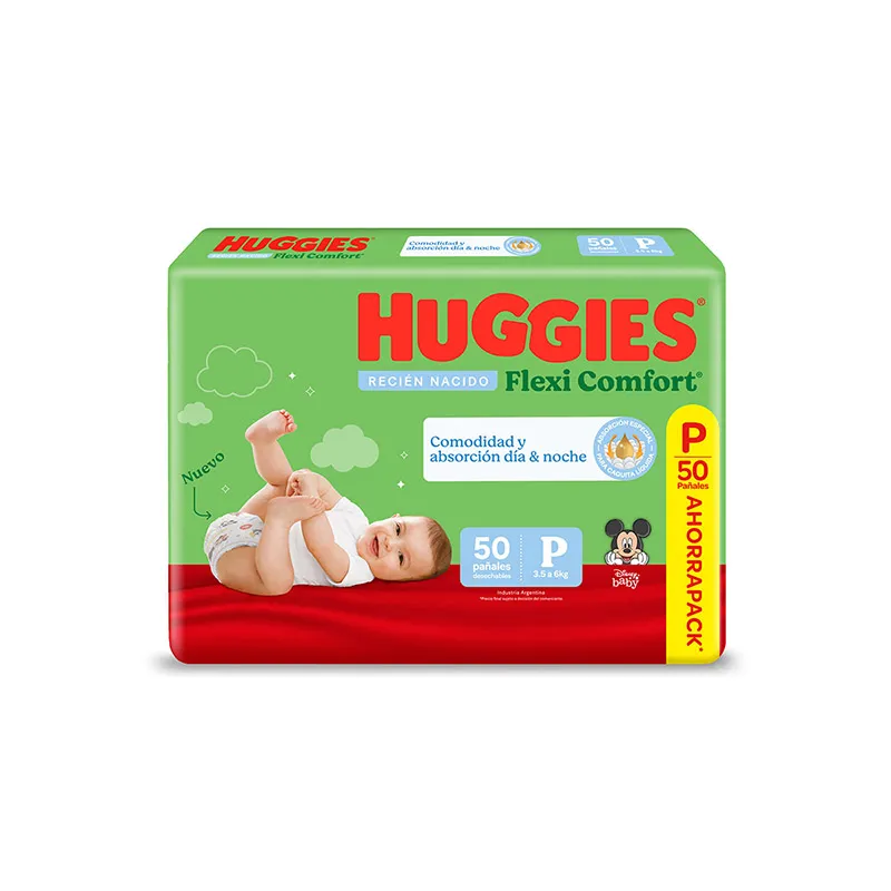 Pañales Huggies Flexi Comfort Talle P - 50 Unidades
