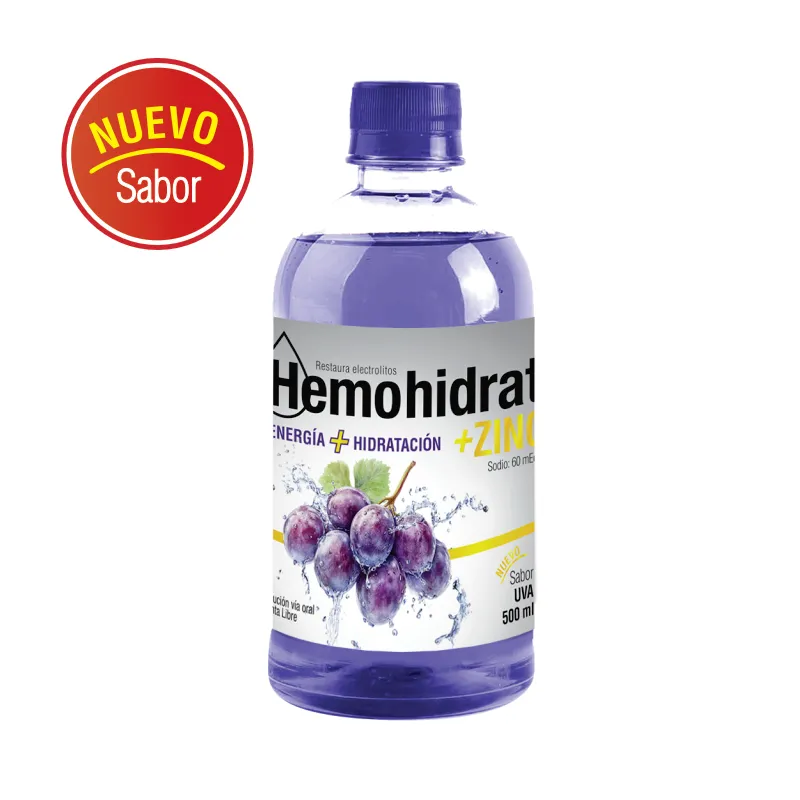 Hemohidrat más Zinc Sabor Uva - 500 mL