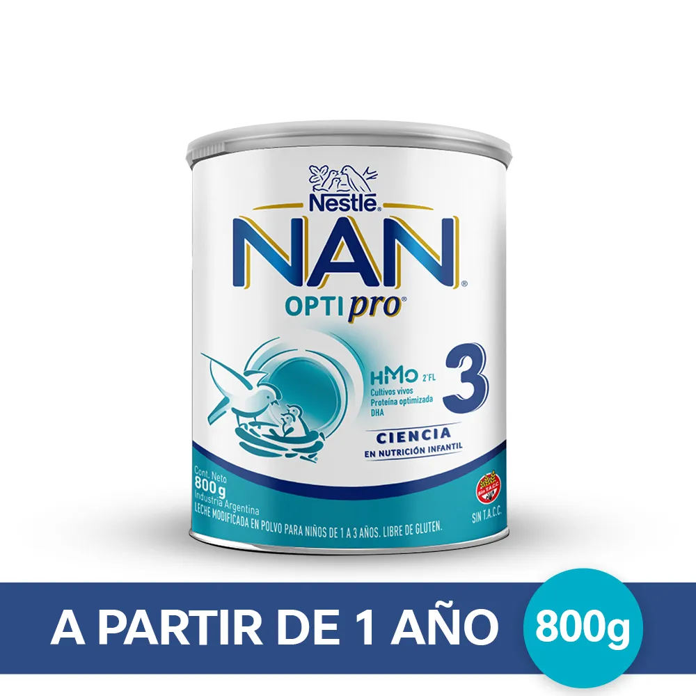 Leche en Polvo Nan Optipro 3 Nestle - 800 gr
