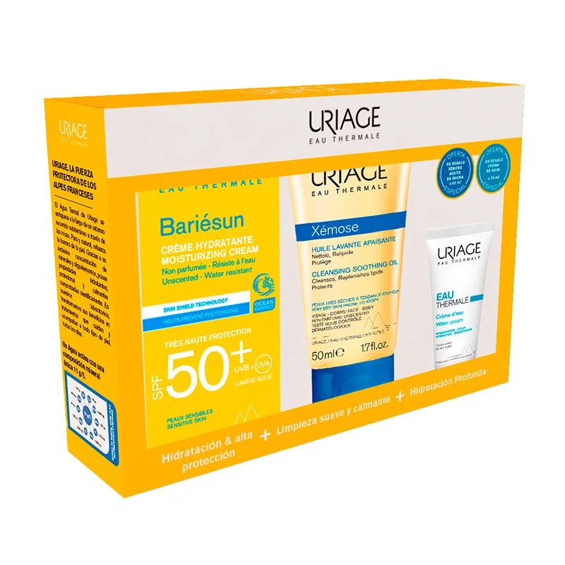 Kit Bariesun Crema Hidratante SPF 50+ Xemose+ Crema de Agua