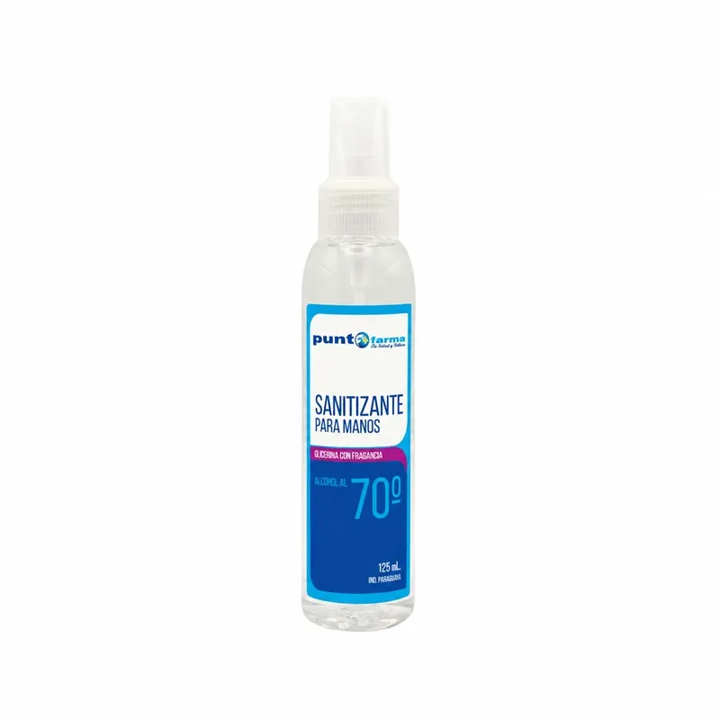 alcohol sanitizante para manos punto farma - cont. 125 ml