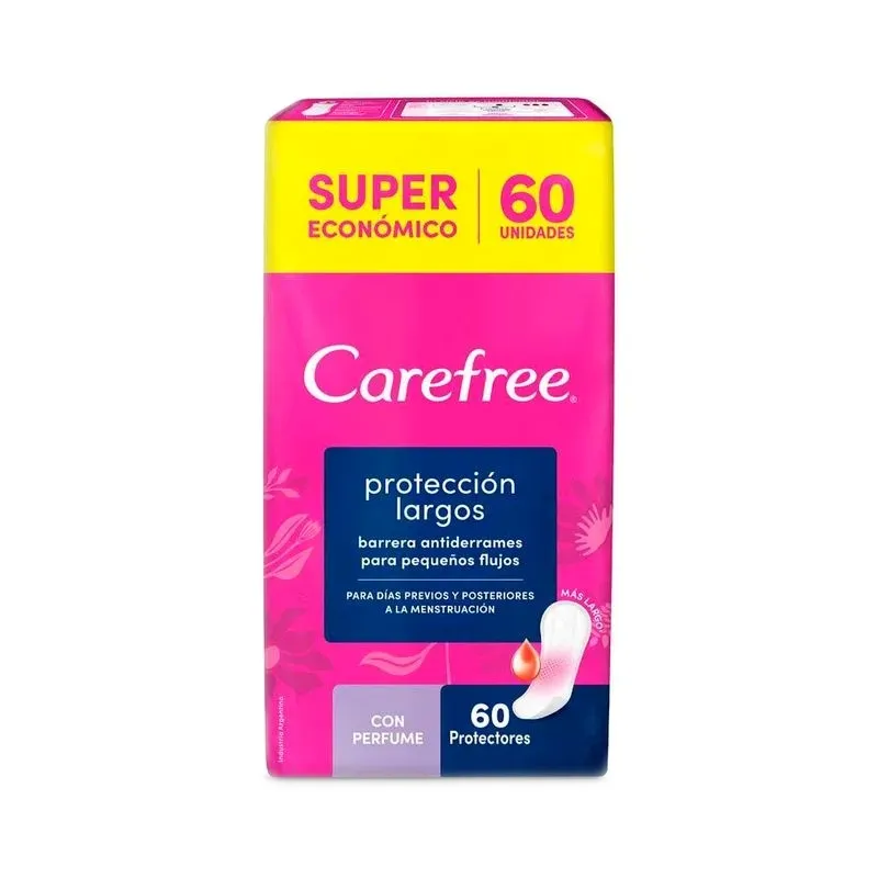 Protectores Diarios Protección Largo Carefree - Cont 60 unidades
