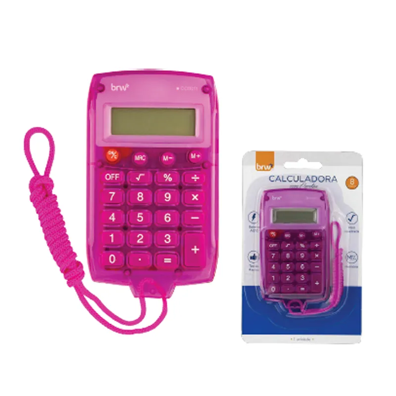 Calculadora Pequeña Rosa BRM - 1 Unidad