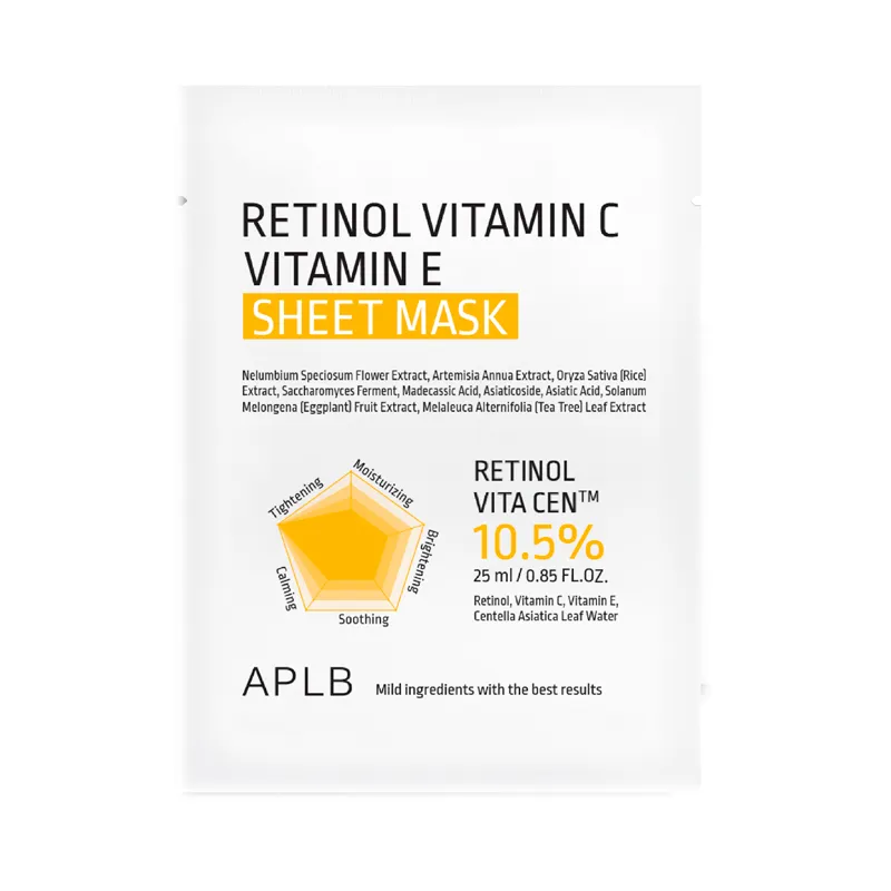 Mascarilla Facial Retinol Vitamin C Vitamin E APLB - Cont. 1 Unidad