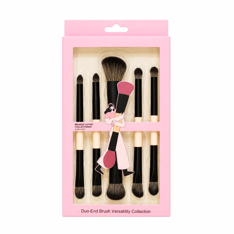 set de brochas de maquillaje colores varios a&m
