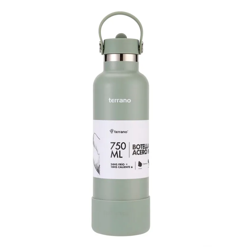 botella térmica con manija móvil gris metal terrano - cont. 750ml