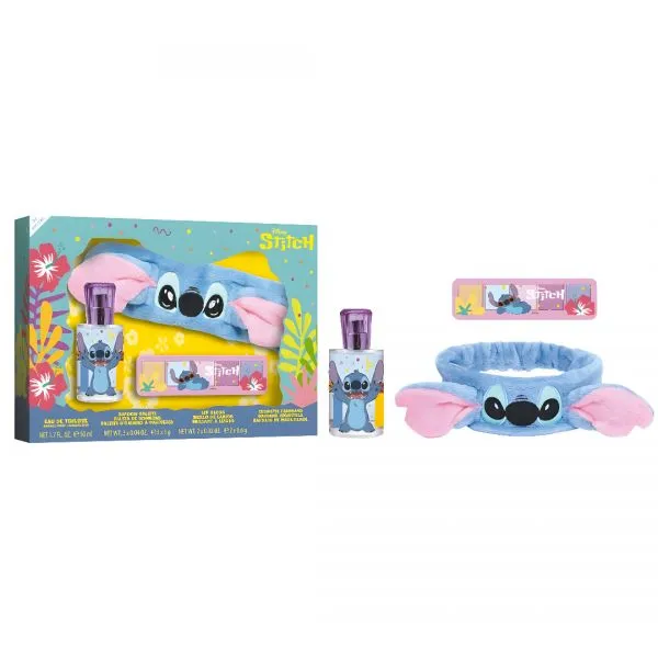 set stitch eau de toilette 50 ml + bandana + paleta de sombras disney