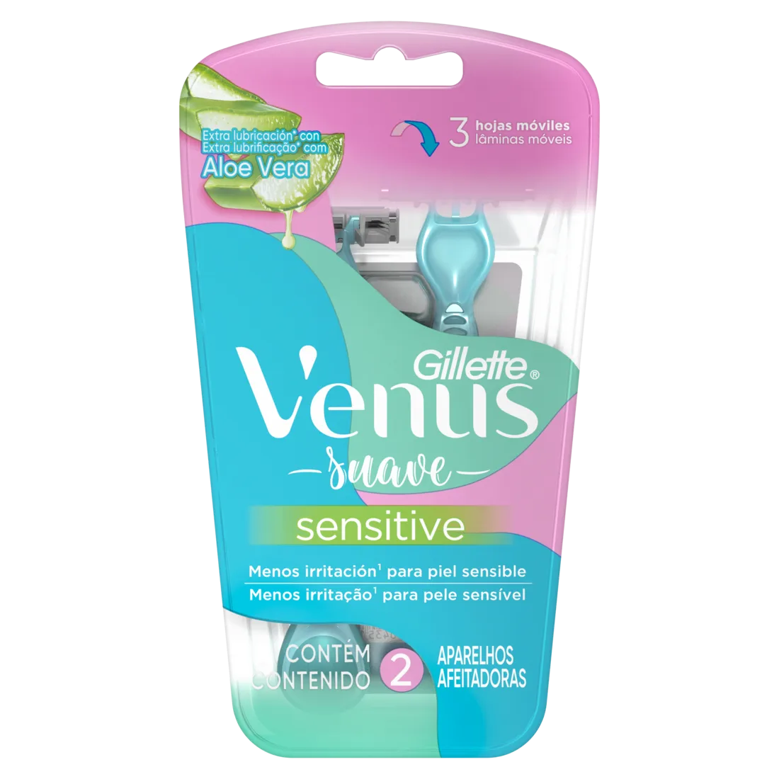 Máquina para Afeitar Venus Simply 3 Sensitive - Cont. 2 unidades